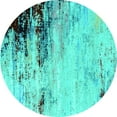 thumbnail image 1 of Ahgly Company Indoor Round Oriental Turquoise Blue Industrial Area Rugs, 3' Round, 1 of 4