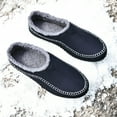 thumbnail image 4 of Men's House Slippers Cozy Moccassin Slippers Non-Slip Warm Suede House Shoes Soft Comfy Bedroom Slippers, 4 of 6