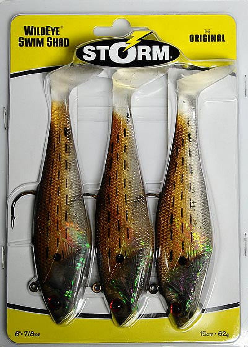 (2 pack) Storm WildEye Swim Shad 6" Fishing Lure 7/8oz Bunker 3 pcs