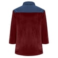 thumbnail image 4 of Htigea Collared Tops for Women Denim Velvet Patchwork 3/4 Sleeve T-Shirt Casual Trendy Button Down Pullover Tunic Blouses Wine S, 4 of 7