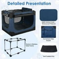 thumbnail image 6 of Soft Collapsible Dog Crate - 24 inch Portable Travel Puppy Crate for Small Pets or 2 Cats, Pet Carrier with 4 Mesh Doors, Car Kennel for Dogs with Handle for Indoor and Outdoor, Bule, 6 of 16