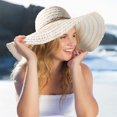 thumbnail image 4 of Sombrero de paja de ala ancha para mujer, sombrero de playa, sombrero de sol, protección UV, sombrero de playa enrollable, para verano, gorra de playa, 4 of 4