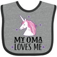 thumbnail image 3 of Inktastic My Oma Loves Me Girl Unicorn Girls Baby Bib, 3 of 4