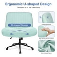 thumbnail image 4 of Celtoss Criss Cross Home Office Chair, Armless Swivel Task Computer Chair No Wheels, in Fabric, Vanity Style, Mint, 4 of 7