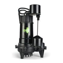Eco-Flo ECD50V Submersible Cast Iron Sump Pump, 1/2 Horsepower, Vertical Switch