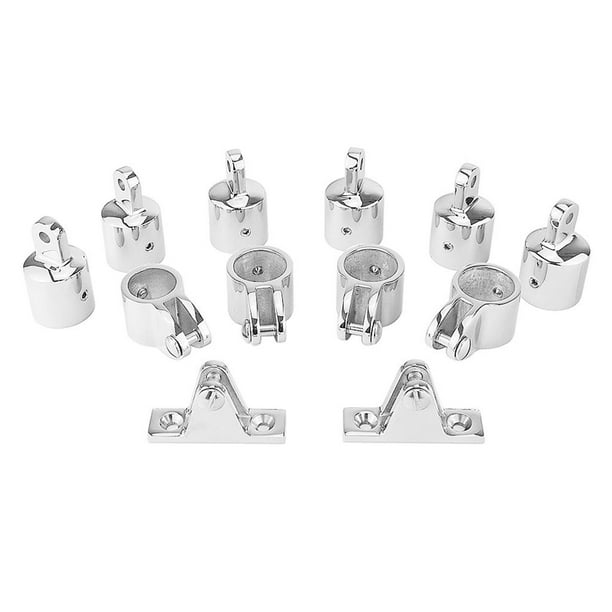 Luzkey 12 Pieces 3 Bow Bimini '' Stainless Steel Boat Marine Fittings Hardware Silver
