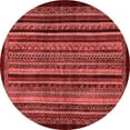 thumbnail image 1 of Ahgly Company Indoor Round Abstract Red Modern Area Rugs, 3' Round, 1 of 4
