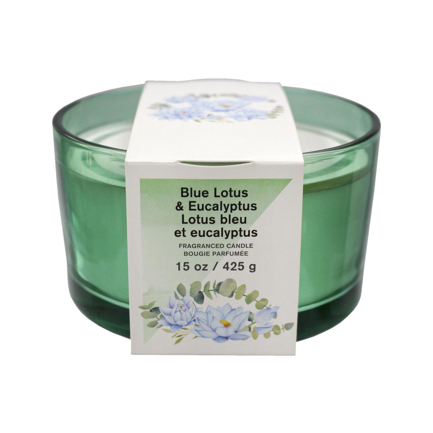 15oz Bougie parfumée - Lotus bleu et eucalyptus