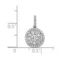 thumbnail image 4 of Finest Gold 14K White Gold 0.5 CTW Diamond Round Halo Cluster Pendant, 4 of 4