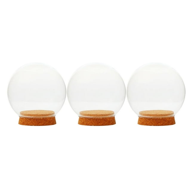 GUOOL 3 Pcs Cloche en Verre Dôme Conteneur Terrarium Miniature Cloche d'Exposition