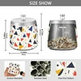 thumbnail image 2 of Yayeee Ashtray with Lid for Cigarette Smokeless Stainless Steel Home Ash Holder, White Geometric, 2 of 7