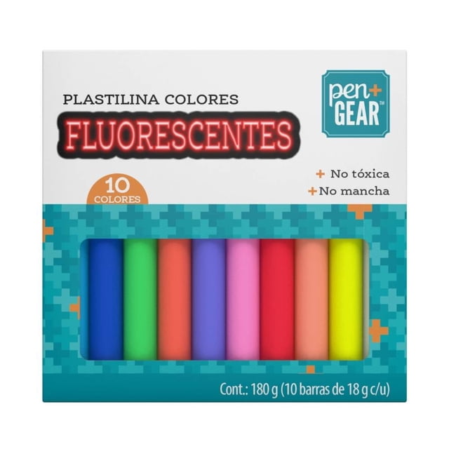 Plastilina Pen+Gear de Colores Fluorescentes 10 Barras