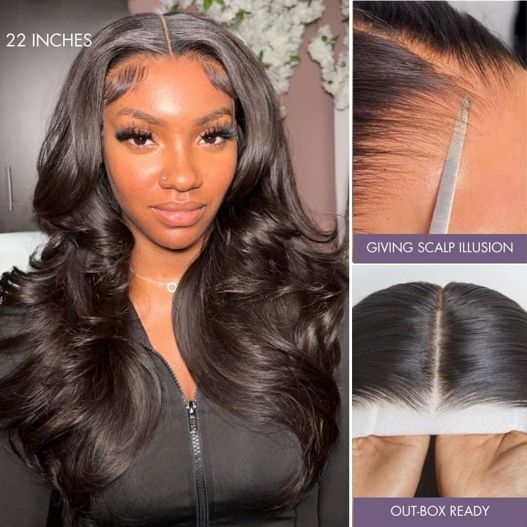 24” Body Wave Human Hair Wigs, All-Day Comfort, Pre Plucked Wig Layered