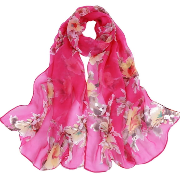 Neewe Women Lightweight Peach Printing Long Soft Wrap Scarf Ladies Shawl Scarve Fall Spring