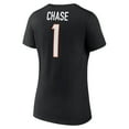 thumbnail image 3 of Women's Fanatics Ja'Marr Chase Black Cincinnati Bengals Player Icon Name & Number V-Neck T-Shirt, 3 of 3