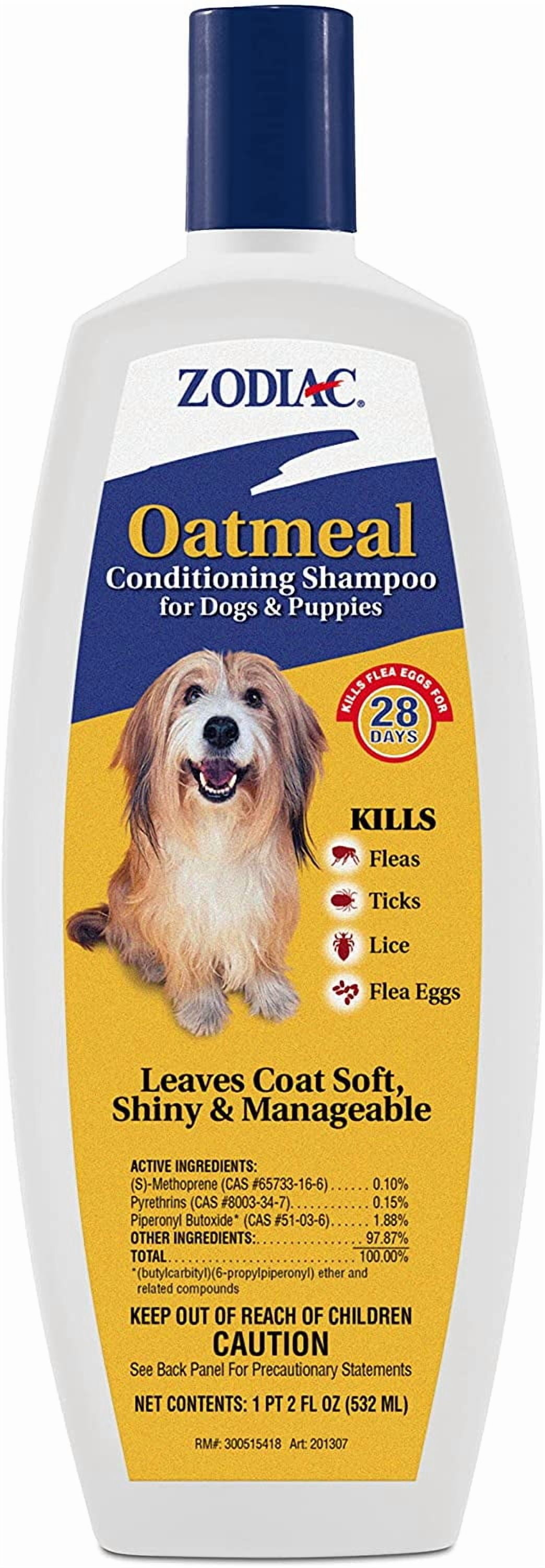 Zodiac Flea & Tick Shampoo Oatmeal Dogs & Puppies Conditioning 18 oz.