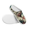 thumbnail image 3 of Daiia Retro American Eagle Print Women’s Fuzzy Slippers Memory Foam Lightweight House Shoes Cozy Loafer Flannel House Shoes-39/40, 3 of 7