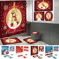thumbnail image 5 of 4Pcs Christmas Shower Curtain Set Winter Bathroom Set with Shower Curtain and Rugs, Christmas Themed Shower Curtain Set, Winter Christmas Tree Santa Bath Accessories Set B1, 5 of 5