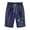 Dark Blue, variant on WREESH Womens Summer Shorts Printed Five Points Plus Size Cotton Linen Shorts Casual Shorts Olive Green