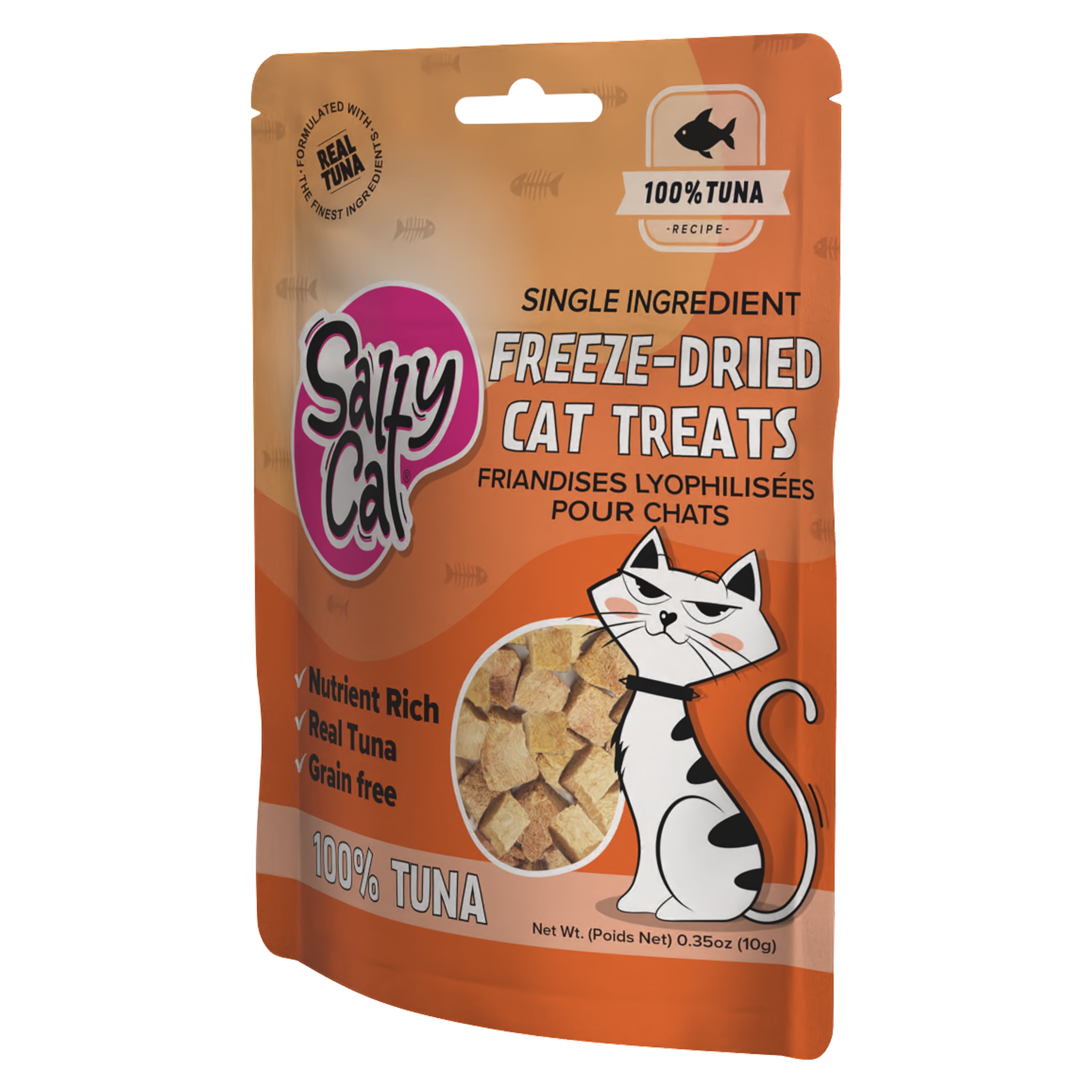 (2 pack) Salty Cat Freeze-Dried Tuna Flavor Crunchy Treats for Cats, 10g Bag
