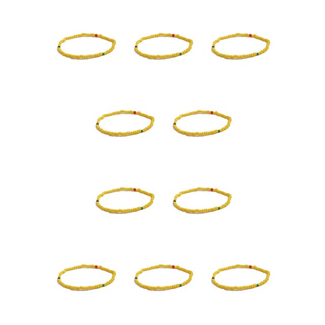 Jumpingount Tobillera con cuentas de arroz coloridas, cadenas de pie duraderas, tobilleras elegantes multiusos hechas a mano para mujer, decoración de pies veinticuatro 10piezas Jumpingount CBP200752