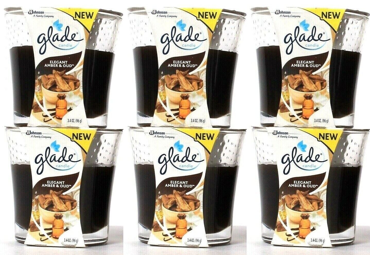 Glade Scented Candle , Elegant Amber and Oud, Air Freshener 3.4 Oz 6