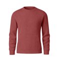 thumbnail image 6 of Dwelliawo Mens Sweater Crewneck Ribbed Sweater Lightweight Knit Slim Fit Dress Sweaters Thick Pullover Sweater Pullover Sweaters Clearance Vermilion M, 6 of 7