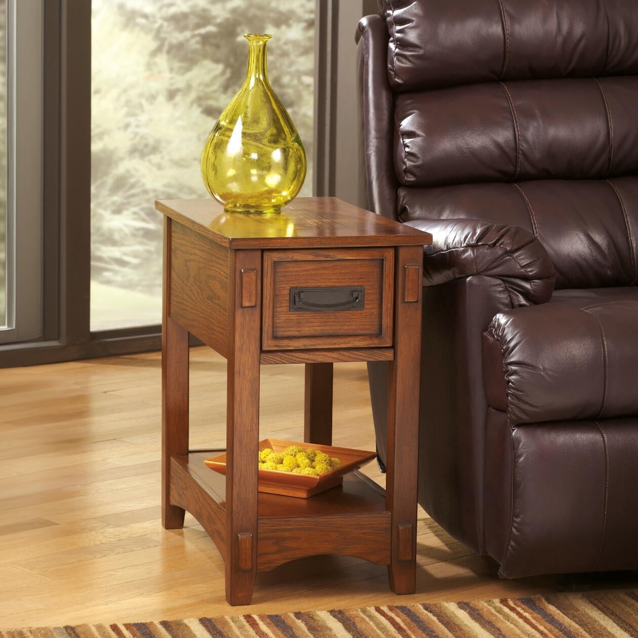 Signature Design by Ashley Contemporary Breegin Chairside End Table Brown