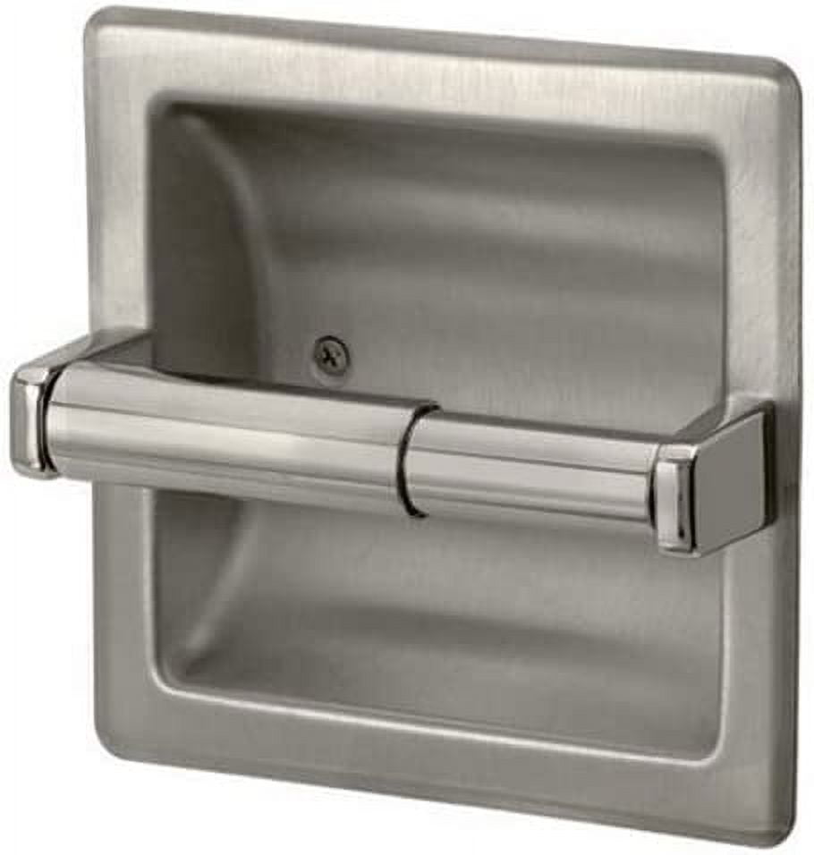 Nvzi Brushed Nickel Recessed Toilet Paper Holder - Includes Rear Mounting Bracket