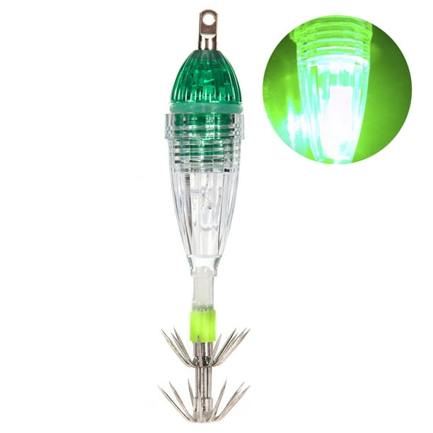Tomshine Waterproof Underwater Led Fishing Light Fish Lure Attracting Light Lamp With Squid Jig Hooks Green