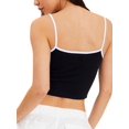 thumbnail image 6 of Blotona Womens Basic Crop Cami Tops Ribbed Sleeveless Spaghetti Strap Patchwork Camisole Backless Knit Tank Vest, 6 of 7