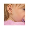 thumbnail image 3 of Clear CZ Huggie 7mm Toddler / Kids / Girls Earrings Hoop - 14k White Gold, 3 of 7
