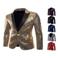 thumbnail image 4 of Men Sequins Nigth Clubs Wedding Party Tuxedo Cocktail Suit Jacket Coat, 4 of 6