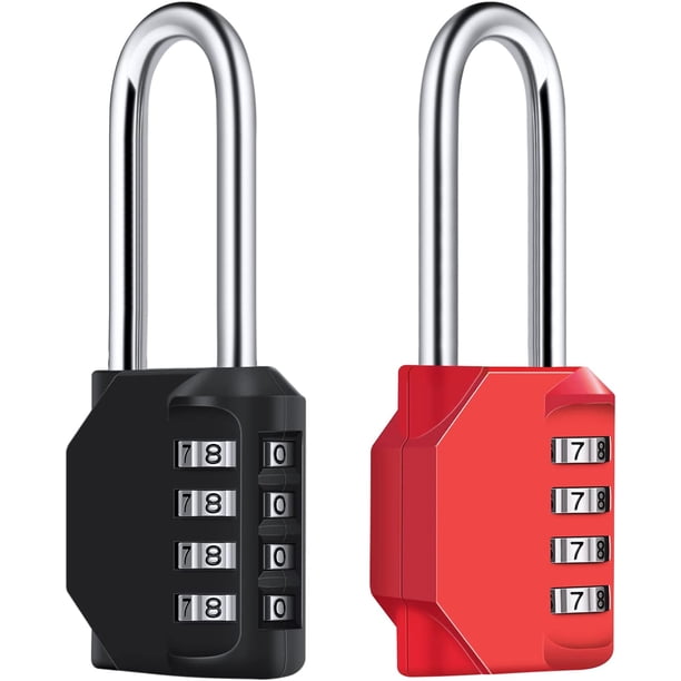 Combination Padlock, [2 Pieces] Waterproof 4-Digit Combination Lock ...