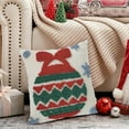 thumbnail image 4 of xihome Funda de cojn bordada con rbol de Navidad y campanas, 45x45 cm, 100% polister. Decoracin navideña para sof o cama en la sala de estar., 4 of 6