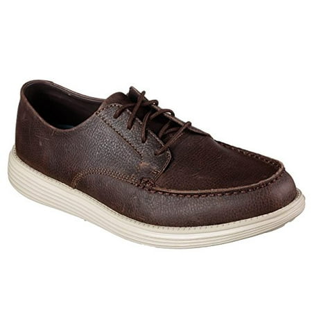 - Skecher Men’s Relaxed Fit: Status - Lerado Moc Toe Oxford Shoes (13, Chocolate)