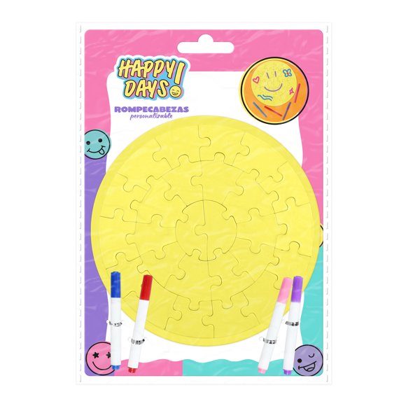Rompecabezas Prichos Happy Days! Personalizable de Cartón Plástico y Tinta 5 Piezas por Empaque
