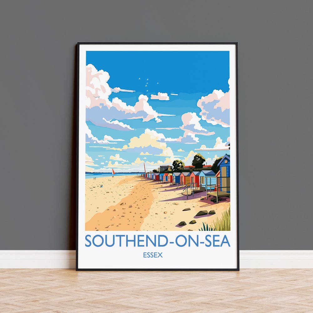 Southend on Sea Travel Poster Wall Art Southend on Sea Travel Print Essex English Coastal Art Southend Gift Wall Art Print