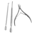 thumbnail image 2 of Nail Cuticle Nipper with Trimmers Pusher Pack of 3 Manicure Scraper Tool, 2 of 8