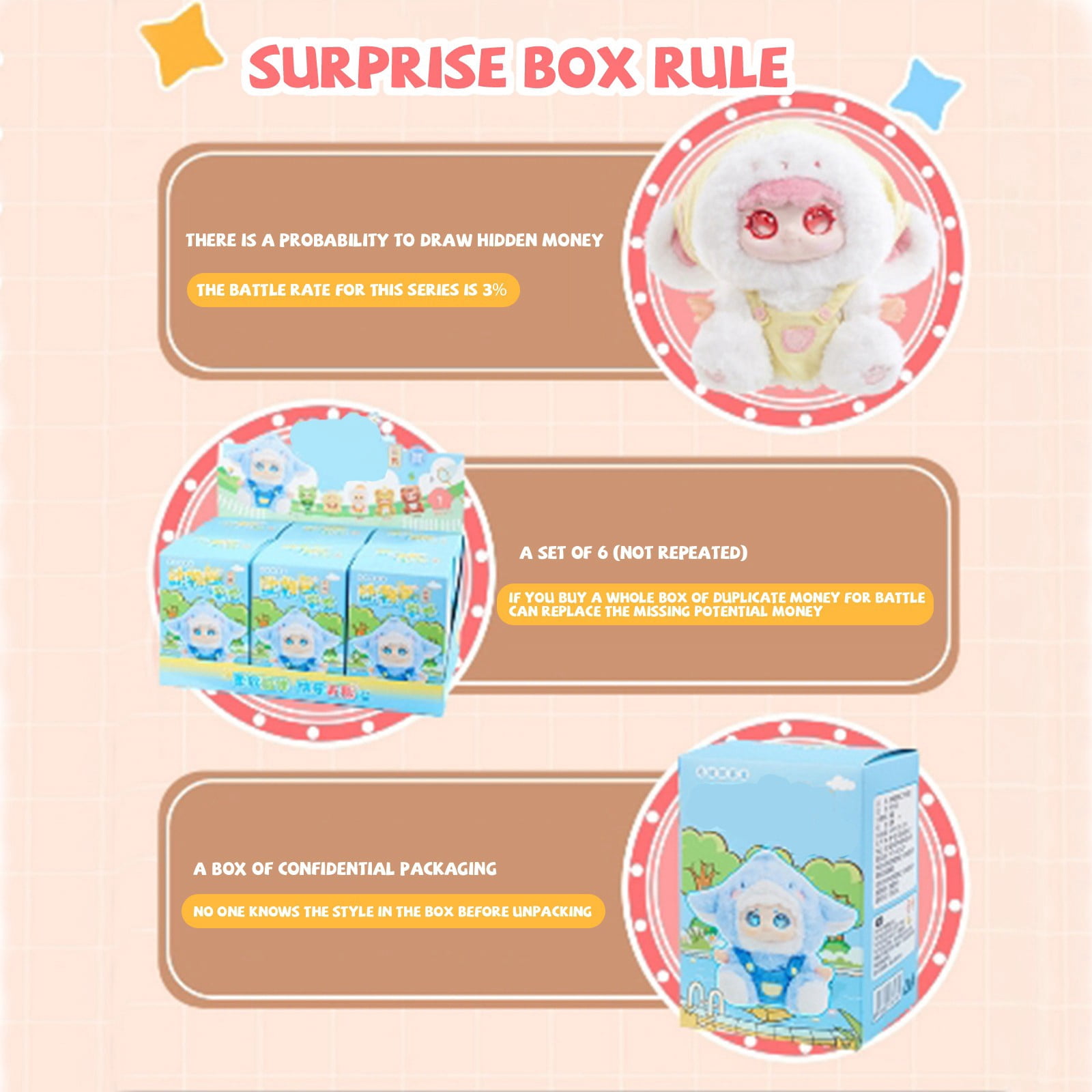 2026 New Plush Pendant Blind Box, Stuffed Animals Toys Random Design Action Figures Collectible Toys Decorations, Mystery Box Birthday Gifts for Holiday Xmas Easter for Friend( Random-1Pc)