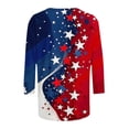 thumbnail image 5 of Vetsdori Red White and Blue T Shirts for Women American Flag Summer Pullover Graphic Casual 3/4 Sleeve Plus Size July 4th,Fashion Ladies Tops Crew Neck, 5 of 5