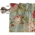 thumbnail image 5 of 3 Piece Curtains Tiers and Valances Set, Peony Flower Abstract Floral Print Vintage Farmhouse Decoration Rod Pocket Short Window Treatment Tiers Curtains Panel and Valance for Cafe Bathroom Kitchen, 5 of 5
