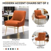 SEYNAR Modern Glam Velvet Dining Chair,Kitchen Side Armchairs or Vanity Chair with Rear Handle Set of 6