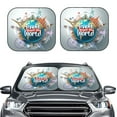 thumbnail image 2 of Balery 2 Piece Travel Around The World Car Windshield Sun Shade|Foldable Front Windshield Shade for Car Front Window for Most Sedans SUV Truck-Large, 2 of 7