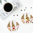 thumbnail image 4 of Sigee Christmas Gnomes In Leopard for Water-Resistant, Heat-Resistant, Non-Slip Leather Coasters Set, Ideal for Coffee Table, Office, Bar, Home Decor-Hexagon, 4 of 6