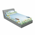 thumbnail image 3 of Butterfly Bedding Set with Sheet & Covers, Daisies with Butterflies on Scenic Sky Chamomiles Animal Nature Happiness Art, Printed Bedroom Decor 2 Shams, 4 Sizes, Multicolor, by Ambesonne, 3 of 3