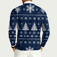 thumbnail image 4 of Domzest 2026 New Christmas Sweater for Men Ribbed Long Sleeve Crew Neck Sweatshirt Xmas Tree Print Knitted Holiday Sweaters Winter Warm Cotton Pullover Top Blue 4XL-Large, 4 of 6