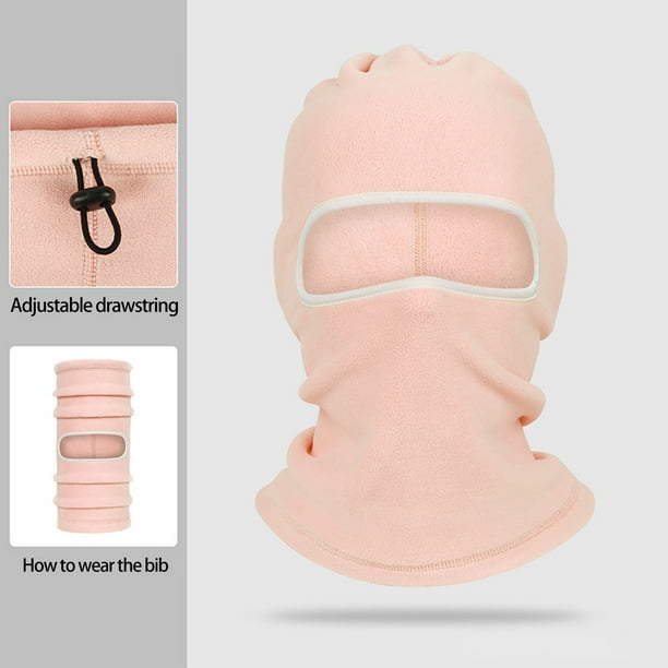 pstuiky Máscara de equitación cálida para exteriores de invierno protección facial protección para el cuello y la boca capucha integrada gorro de forro polar frío.
