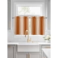 thumbnail image 2 of Burnt Orange Ombre Half Window Curtain 36 Inches Long, Farmhouse Orange Gradient Modern Art Window Treatment Curtain Drapes, Small Tier Curtains for Bathroom Over Sink, 27.5"x36", 2 Panels, 2 of 7