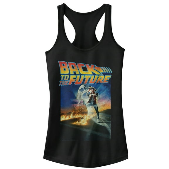 Junior's Back to the Future Retro Marty McFly Poster  Racerback Tank Top Black Large